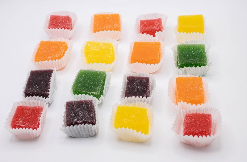 16 Sanded Jellies out of the box in their wrappers
