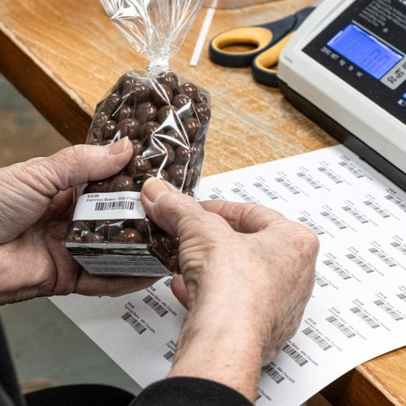 Espresso Beans Being Bagged at Hansel and Gretel Candy Kitchen