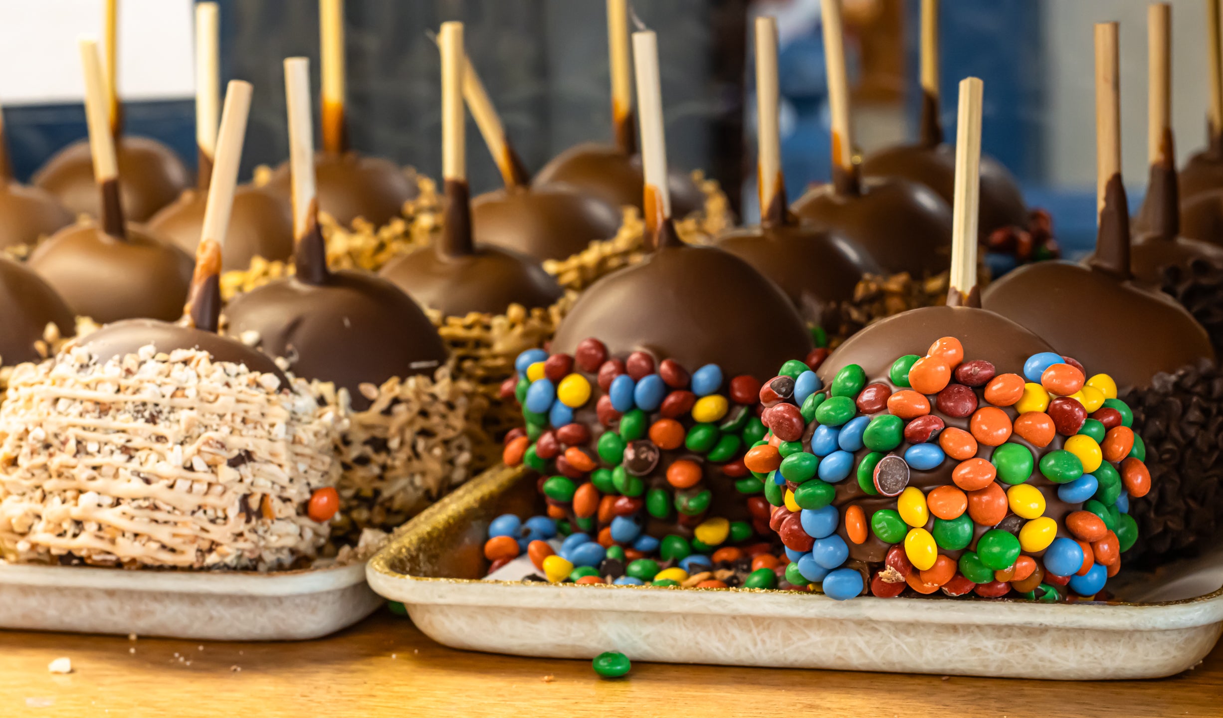 Chocolate Apple with Toppings at Hansel and Gretel candy kitchen, Helen GA