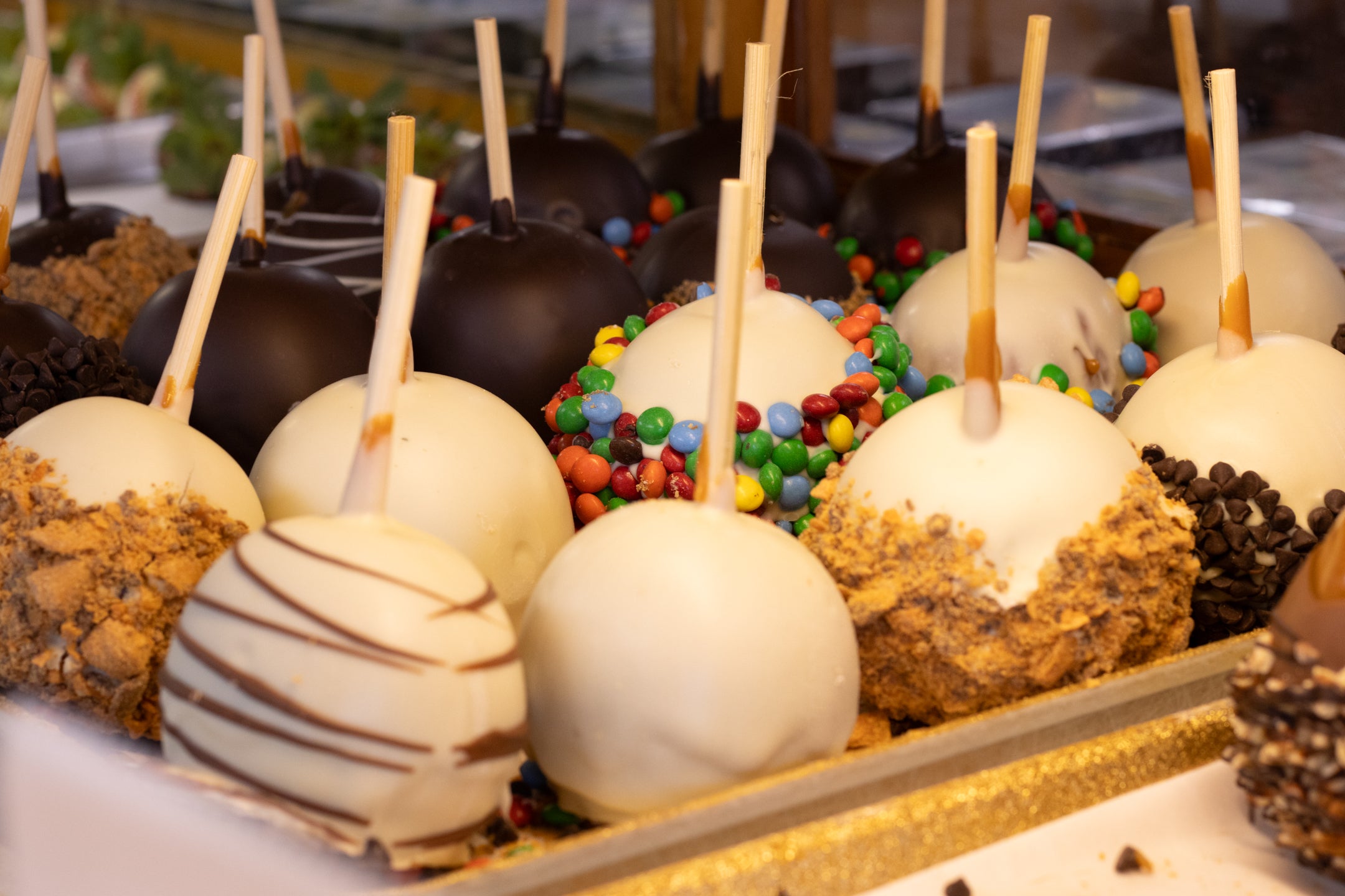 Chocolate Apple with Drizzle at hansel and gretel candy kitchen Helen GA