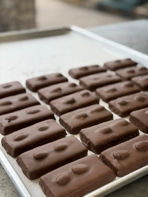 Milk Chocolate Coconut Bars Topped with Almonds