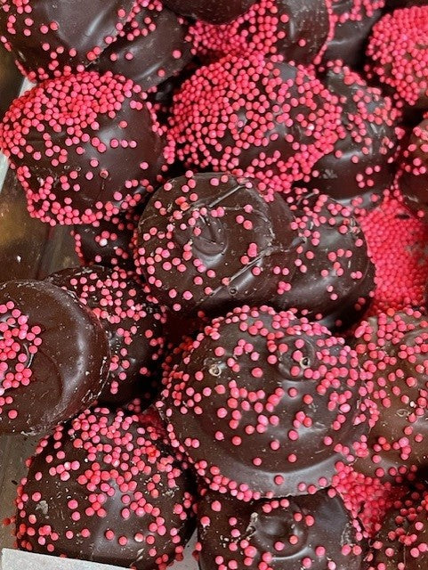 Raspberry Cream, Dark Chocolate, Hansel and Gretel Candy Kitchen 