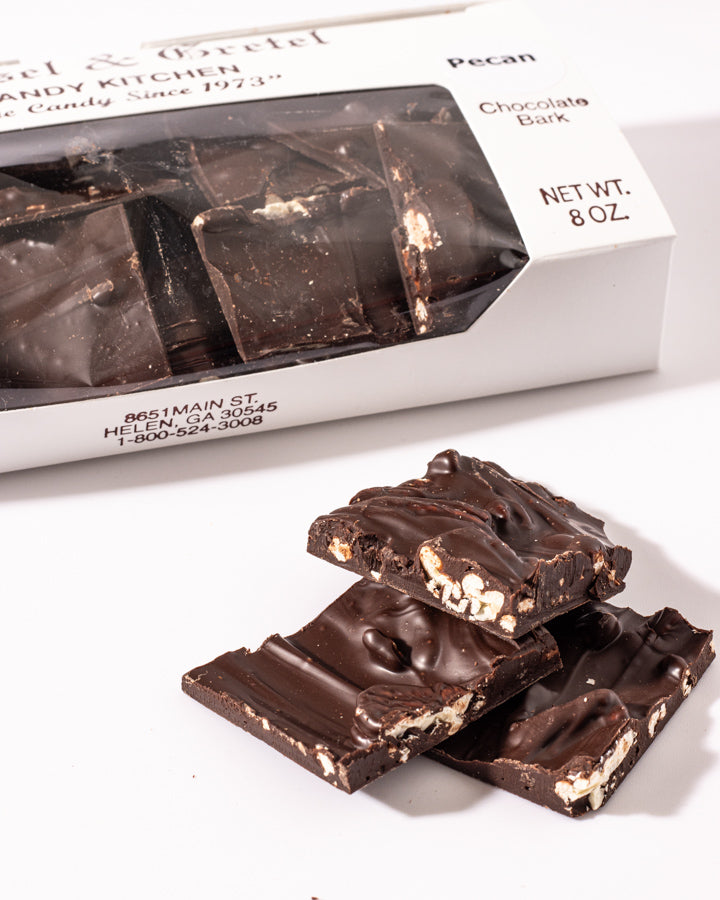 Hansel and Gretel Pecan Chocolate Bark Boxed from Hansel and Gretel Candy Kitchen Helen Georgia
