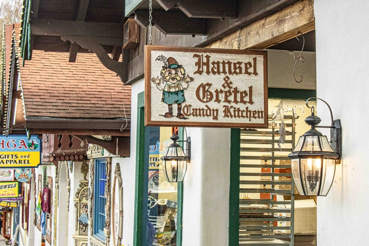 Outside Hansel and Gretel Candy Kitchen 8651 N Main St, Helen, GA 30545