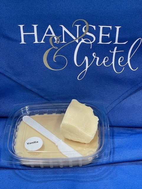 Vanilla Butter/Cream Fudge  1/2lb in a plastic container from Hansel and Gretel Candy Kitchen Helen Georgia