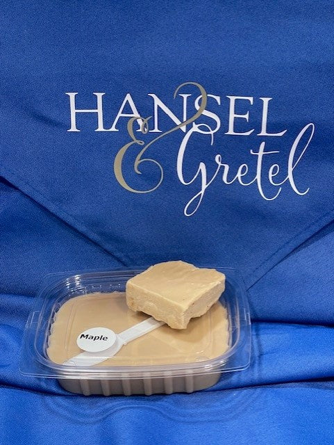 Maple Butter/Cream Fudge  1/2lb in a plastic container from Hansel and Gretel Candy Kitchen Helen Georgia